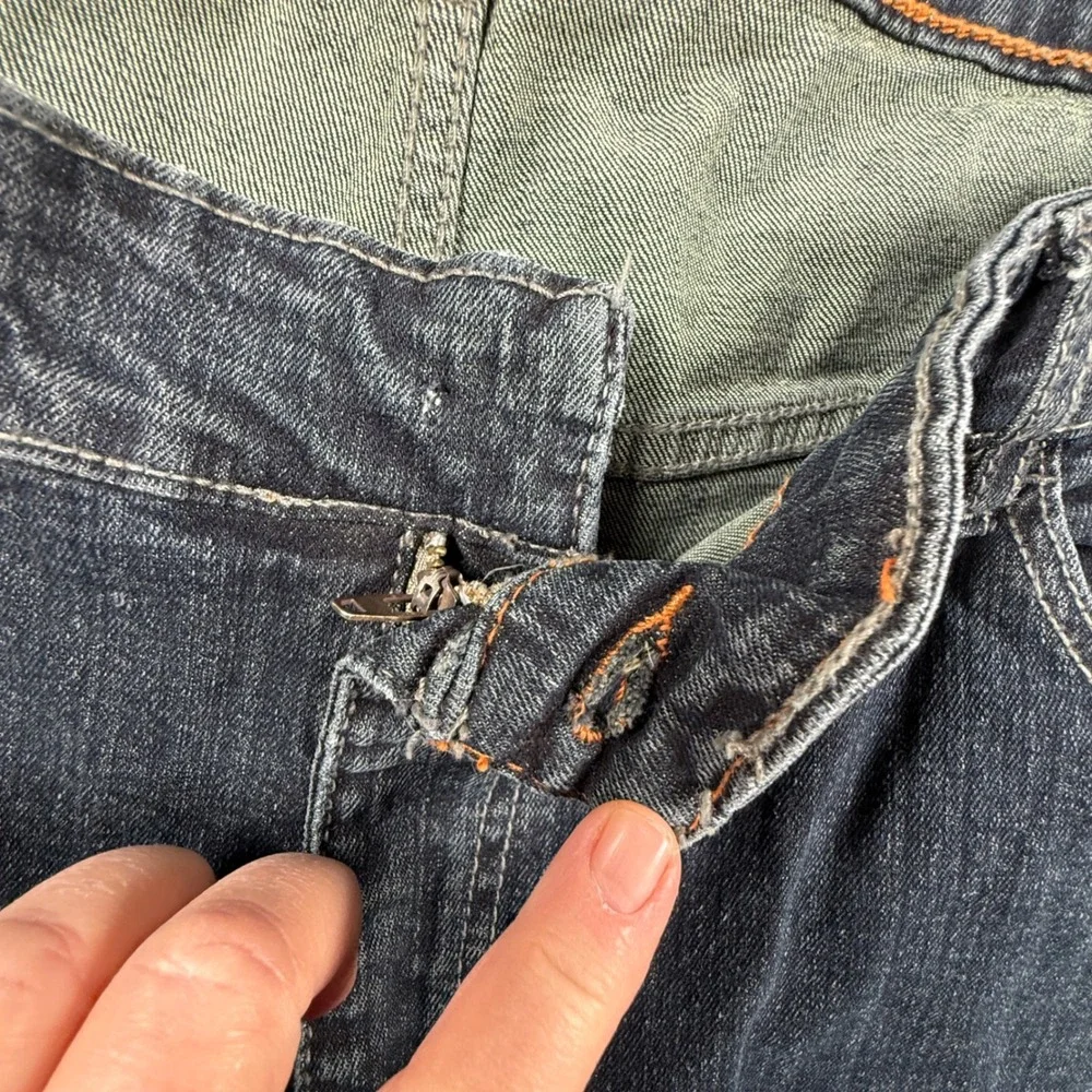 Weatherproof Vintage Mens Tapered Jeans‎ Dark Wash Denim Blue 42x29 Distressed